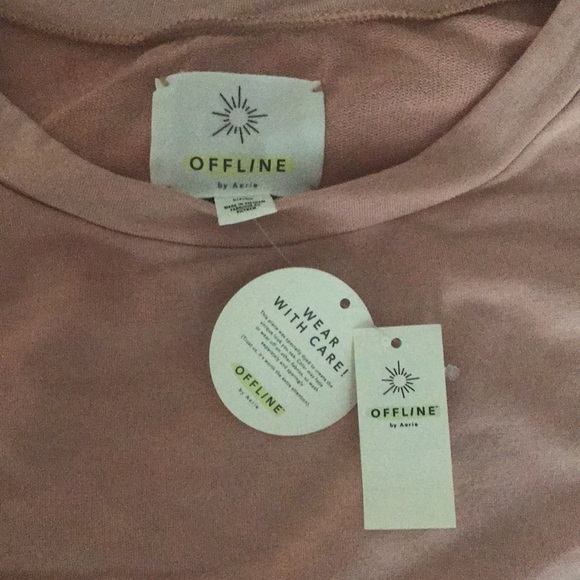 Light pink and white tie dye sweatshirt for women size small. It’s aerie offline - Picture 2 of 3